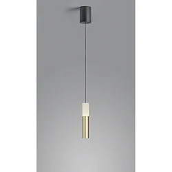 pendant luminaire LIDOS 1 flame, direct / indirect IP20, black matt, gold leaf dimmable