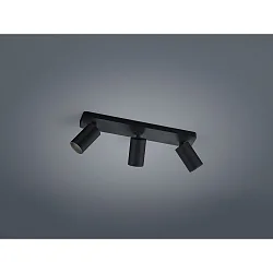spot RIWA 3 flames IP20, black dimmable