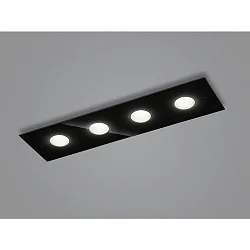 ceiling luminaire NOMI 4 flames, square, long LED IP20, black dimmable