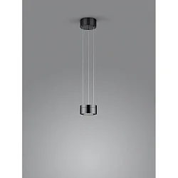 pendant luminaire ODA IP20, black chrome dimmable