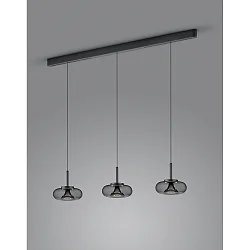pendant luminaire SICA 3 flames IP20, black matt dimmable