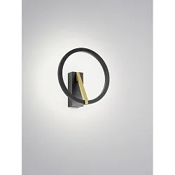 wall luminaire ELARA ring shape IP20, gold, black matt dimmable