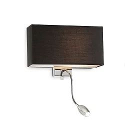 Wall luminaire HOTEL AP2, 2 flames, 1xE27 and 1xLED, white