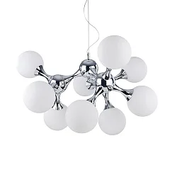 Pendant luminaire NODI BIANCO SP9, 9 flames, E14, chromee