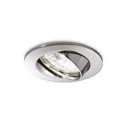 Recessed light SWING, IP20, Ø 8.2cm, GU10 max. 50W, zinc casing, adjustable, chrome