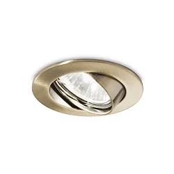 Recessed light SWING, IP20, Ø 8.2cm, GU10 max. 50W, zinc casing, adjustable, burnished