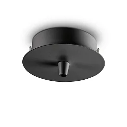 Ceiling canopy for Pendant luminaires, 1-fold, ROUND, black
