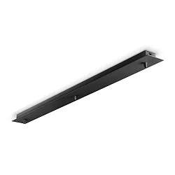 Ceiling canopy for Pendant luminaires, 3-fold, long, black