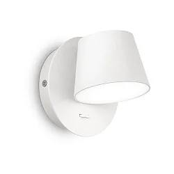 LED wall luminaire GIM, IP20, 6W 3000K 530lm, rotatable, with switch, white / satined