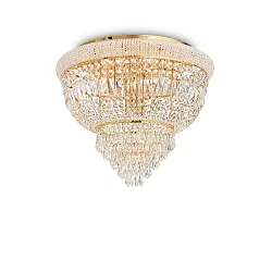 Ceiling luminaire DUBAI, 6 flames, Ø 52cm, E14, metal / refined chrystal