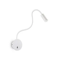 LED wall luminaire FOCUS-2, with Flex-Arm and switch, 3W 3000K 130lm, black