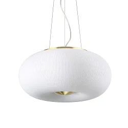 Pendant luminaire ARIZONA, 3 flames, Ø 40cm, incl. 3x GX53 3000K, satined brass / white