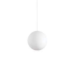 Pendant luminaire CARTA SP1, E27, matt white metal / shade in paper look