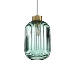 Pendant luminaire MINT-3, Ø 24cm, E27, mint green / brass satin