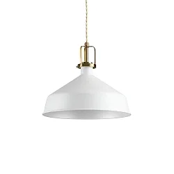 Pendant luminaire ERIS-2, E27, metal / details in satined gold / fabric coated cable, black