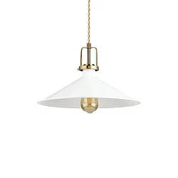 Pendant luminaire ERIS-4, E27, metal / details in satined gold / fabric coated cable, white