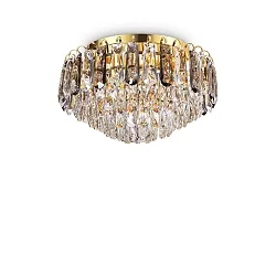 Ceiling luminaire MAGNOLIA, incl. 7x G9 3.2W 3000K, gold / chrystal / smoked glass