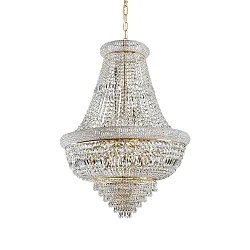 Pendant luminaire DUBAI, 24 flames,  Ø 80cm, E14, metal / refined chrystal, brass