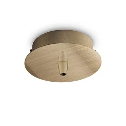 Ceiling rose METALLO for 1 Pendant luminaire, Ø 10cm, stick out visor, burnished brass