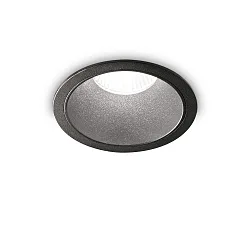 ceiling recessed luminaire GAME TRIM ROUND 120MM round, rigid, UGR < 19, switchable IP40/IP20, black matt 