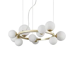 pendant luminaire PERLAGE 11 flames G9 IP20, satined brass 