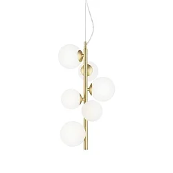 pendant luminaire PERLAGE 6 flames G9 IP20, satined brass 