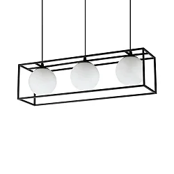 pendant luminaire LINGOTTO SP3 3 flames, 1-fold, adjustable E14 IP20, black matt dimmable
