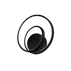 wall luminaire OZ AP DALI/PUSH round, DALI controllable IP20, black matt dimmable