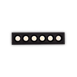 recessed downlight LIKA FI SLIM  D12 6 flames, UGR < 19, slim, on/off, with trim IP20, black matt 