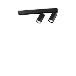 ceiling luminaire PROFILO 2 flames GU10 IP20, black dimmable