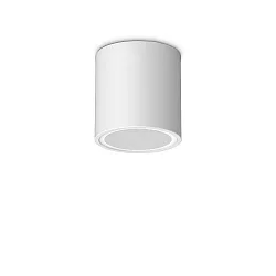 outdoor ceiling luminaire TECHO PL1 D09 ROUND down, round, rigid, with lamp socket GU10 IP54, white