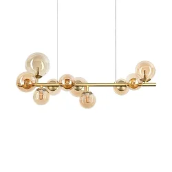 pendant luminaire PERLAGE 10 flames G9 IP20, satined brass 