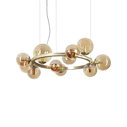 pendant luminaire PERLAGE 11 flames G9 IP20, satined brass 