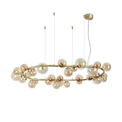 pendant luminaire PERLAGE 30 flames G9 IP20, satined brass 