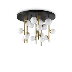 ceiling luminaire PERLAGE 18 flames G9 IP20, satined brass 