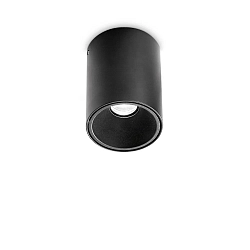 surface downlight NITRO D08 ROUND round, rigid, with lens optics, on/off IP20, black matt 