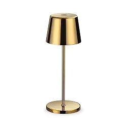 battery table lamp CUTE IP65, gold dimmable