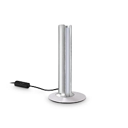 table lamp DORICA TL1 smooth, with switch, with touch dimmer IP20, steel brushed dimmable