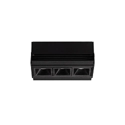recessed downlight LIKA FI TRIMLESS D10 3 flames, flush, on/off, UGR < 16 IP20, glossy, black 