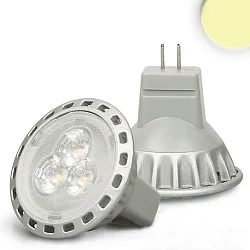 Pin based LED reflector lamp MR11 with lens, 12V AC / DC, G4, 2.5W 3000K 210lm 981cd 30°, not dimmable