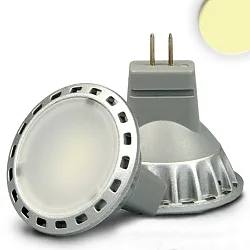 Pin based LED reflector lamp MR11 diffuse, 12V AC / DC, G4, 2W 3000K 120lm 120°, not dimmable, matt