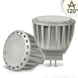 Pin based LED reflector lamp MR11 diffuse, 12V AC / DC, G4, 4W 4000K 200lm 120°, dimmable