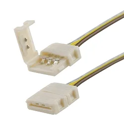 Clipped cable connection (max. 5A) for 3-pole IP20 LED strips (with 1cm width and pitch >1.2cm)