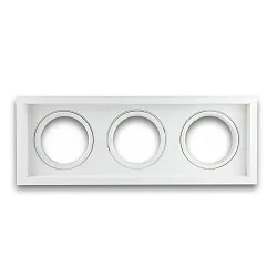 recessed mounting frame AR111, angular, swivelling, incl. fastening ring, die-cast aluminium, 3-flames