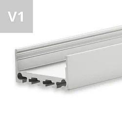 LED surface mount profile SURF24 FLAT V1, aluminium, 200cm, anodized aluminium
