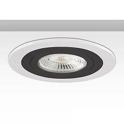 recessed mounting frame Kombi round for GU10 / MR16 Spots, IP20, fixed, excl. socket, aluminium, white / black