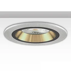 recessed mounting frame Kombi round for GU10 / MR16 Spots, IP20, fixed, excl. socket, aluminium, brushed aluminium / black-gold