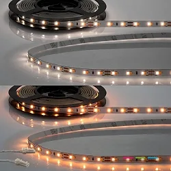 LED CRI919 / 940 MiniAMP Flex strip, 12V, 10W, dynamic white, both sided cable with male plug