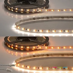 LED CRI919 / 940 MiniAMP Flex strip, 24V, 10W, dynamic white, both sided cable with male plug