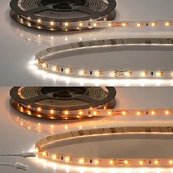 LED CRI919 / 940 MiniAMP Flex strip, 24V, 10W, dynamic white, both sided cable with male plug, 500cm